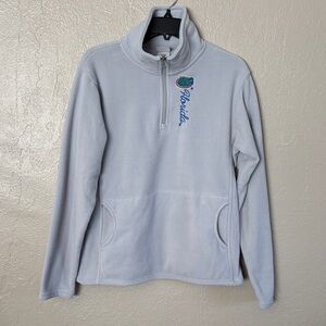 NFL Florida Gators Women’s Gray Embroidered Fleece 1/4 Zip With Pockets Medium